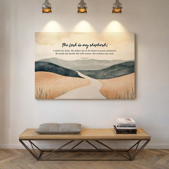 Psalm 23 Watercolor Art - "The Lord Is My Shepherd" Bible Verse Print, Christian Decor Wall Art, Modern Wall Decor, 8x12 UNFRAMED