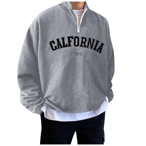 LEEy-world Hoodies for Men Men'S, Front Script Logo, Mid-Weight Hooded Cotton Knit Pullover, Hoodie Grey,XXL