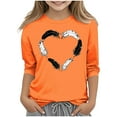 thumbnail image 2 of Frwgonr Kids T-Shirts Girls Orange Kids Summer Fall Crewneck Tops Cute Tees Blouse Size 3T-14, 2 of 5
