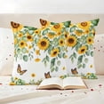 thumbnail image 3 of Sunflower Leaf Pillow Covers 2 Pack Summer Country Flower Eucalyptus Leaves Butterfly Pillowcase Waterproof Outdoor Throw Pillow Cover for Patio Garden Square Cushion 16”x16”, 3 of 9
