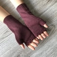 thumbnail image 6 of Penkiiy Arm Warmers Fingerless Gloves For Women Ladies Fashion Vintage Knitted Gloves Flower Hollow Out Embroidered Warm Half Finger Woman's Gloves Brown Gloves, 6 of 8