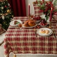 thumbnail image 4 of Rosnek Christmas Snowflake Plaid Tablecloth Scottish Tartan Checks Decorative Tablecloth for Kitchen Holiday Dinner, 55''x 55'', 4 of 6