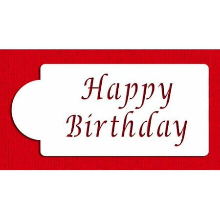 designer stencils c013 happy birthday cake stencil beige semi