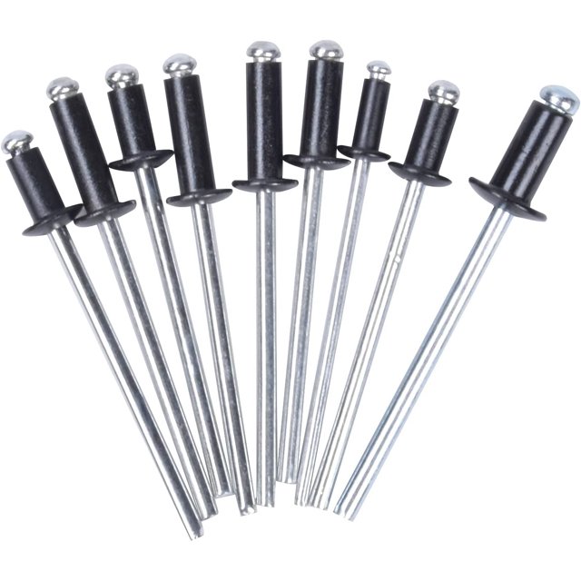 Remaches ciegos, 180 remaches ciegos de aluminio, surtido de remaches negros, remaches ciegos de cabeza abierta, remaches estándar para metal, madera, plástico M3.2/M4/M4.8 XianweiShao 8390605684388