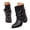 Black, variant on Elegant Pointed Toe Ankle Boots With Embellishments And Heel Buckle for Women