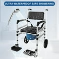 thumbnail image 5 of Eosprim Rolling Shower Chair with Handles Arms, Bedside Commode Chair with Wheel, Wheelchair for Elderly Disable,Heavy Duty Raised Toilet Seat Riser for Adults, 5 of 8