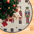 thumbnail image 4 of Coolnut Brown Soldier Nutcrackers Christmas Tree Mats Waterproof Tree Skirt, Merry Christmas Xmas Tree Stand Tray Mat Floor Protector Pad for Holiday Party Decoration, 28.3", 4 of 6