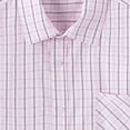 thumbnail image 5 of QIUOMBBP Plaid Button Down Shirts for Men Casual Short Sleeve Dress Tees with Pocket Regular Fit Lightweight Summer Office Work Tshirts Pink L, 5 of 7