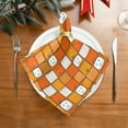 thumbnail image 2 of 4 Pack 20'' x20" Satin Table Napkins Dinner Napkins for wedding Party Decoration events Squares with Smiling Pumpkins, 2 of 6