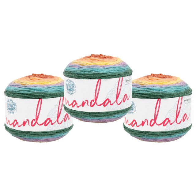 Lion Marque Yarn Mandala Multicolor Light DK Acrylique 3 Pack Fil