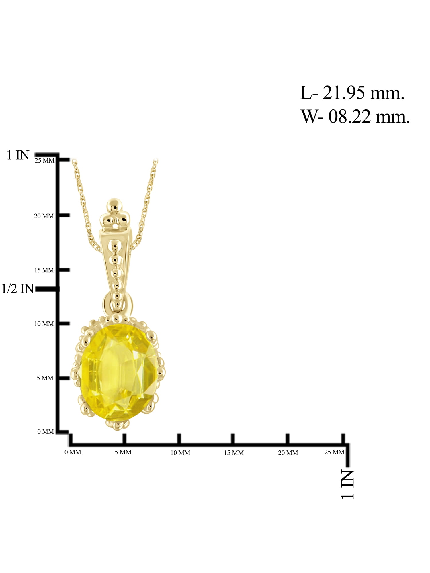 JewelersClub 2.00 Carat T.G.W. Yellow Sapphire 14K Gold Over Silver Pendant