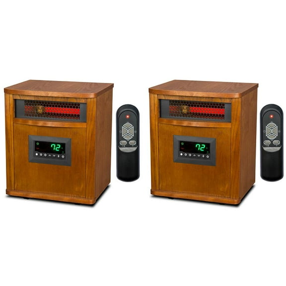 Lifesmart 1500W Electric Infrared Quartz Indoor Space Heater, (2 Pack)
