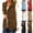 Brown, variant on Women's Utility Cargo Vest with Multi Pockets,Stand Collar Zip Up Drawstring Waist Sleeveless Casual Outdoor Waistcoat Jacket
