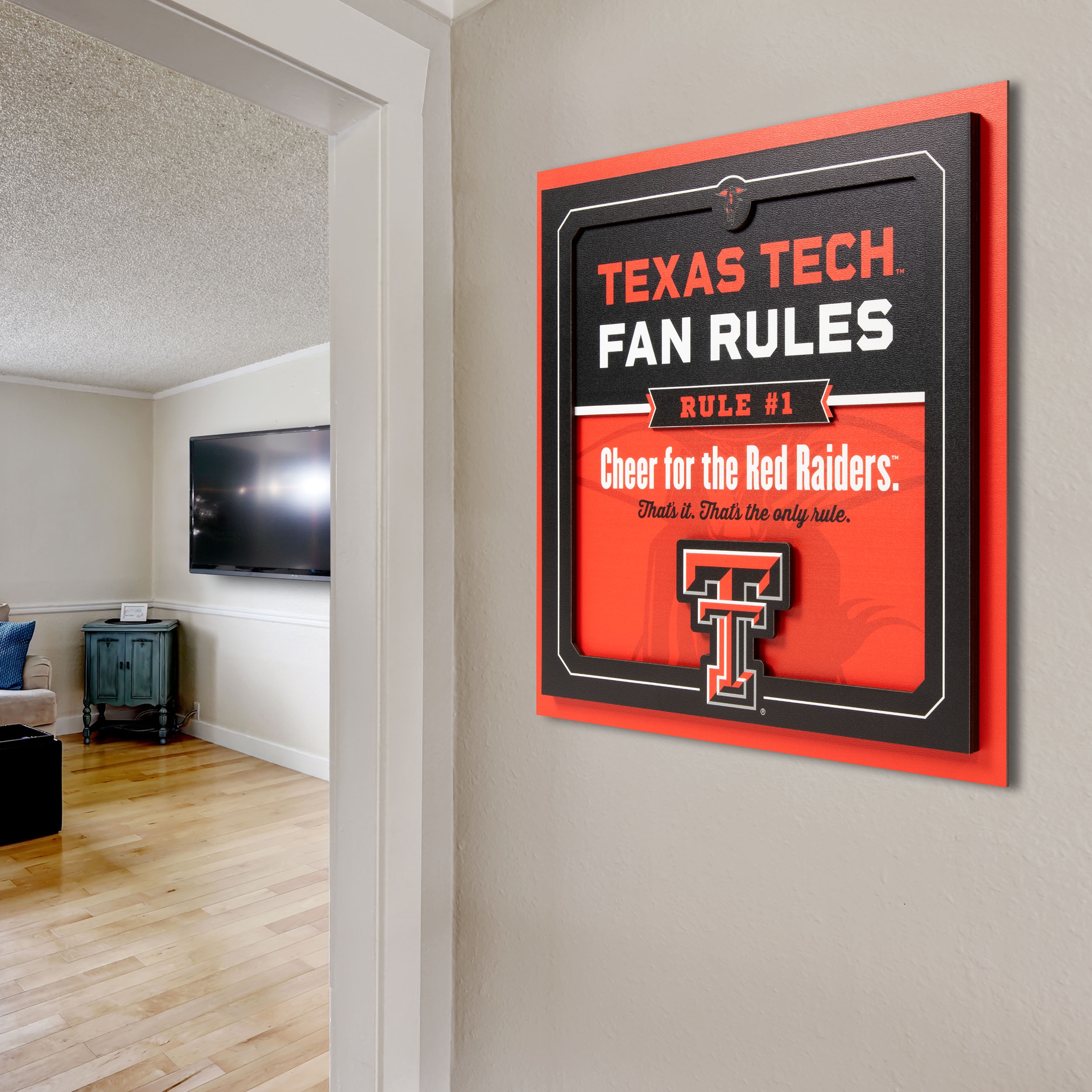 YouTheFan NCAA Texas Tech Red Raiders Fan Rules 3D Wall Art