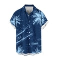 thumbnail image 3 of AKOEE Hawaiian Shirts for Men Short Sleeve Button Down Collared Blouses Lightweight Graphic Printed Tops (3XL, Navy), 3 of 6
