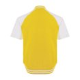 thumbnail image 6 of Lejafay Men's Varsity Baseball Jacket Causal Slim Fit Varsity Jacket Short Sleeve Bomber Jackets for Yellow&White XL, 6 of 7