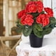 thumbnail image 4 of Camelia artificial de imitación para exterior | Flores artificiales de seda realistas para decoración primavera-verano | Geranio de plástico para porche, balcón, puerta de entrada, jardín, casa, 4 of 5