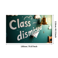 thumbnail image 3 of Chalkboard Style Class Dismissed Banner with Clouds Paper Plane and Bell Backdrop Party Decorations for School Events Graduation Celebrations End of Semester Parties and Classroom Decor, 3 of 4