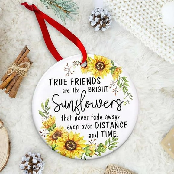 Fwttom Round Acrylic Friendship Ornaments for Women Friends - Best Friend Gifts, 2D Hanging Ornaments Best Friend Forever, Timeless Friendship Gifts for Birthday, Christmas, Thanksgiving, Holiday