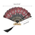thumbnail image 2 of Unique Bargains Rose Lace with Tassel Folding Fan for Weddings and Parties 1 Pc Red, 2 of 5