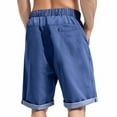 thumbnail image 5 of Mingw Mens Shorts Men's Denim Rolled Cuff Shorts Drawstring Elastic Waistband Pants for Summer Beach, 5 of 6