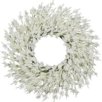 26" Spring Wreath for Front Door, Easter Valentines Wild Floral Summer Wreaths, Mantel Porch Wall Wedding Living Room Home All Season Decor (White-x)