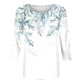 thumbnail image 4 of Birdeem Blouses pour Femmes T-Shirt Imprimé Mode Manches 3/4 Blouse Col Rond Hauts Décontractés, 4 of 12