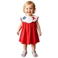 thumbnail image 3 of Staki Toddler Baby Girl 4th of July Outfit American Flag Bowknot 4th of July Dress Kids Girls Fourth of July Clothes,18-24 Months, 3 of 8