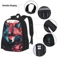 thumbnail image 3 of Balery Red Flame Wolf Head Mochila escolar 3 en 1 para niños: mochila resistente con lonchera térmica y estuche para lápices. Mochila escolar para niños y niñas., 3 of 7