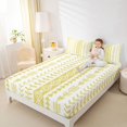 thumbnail image 3 of jejeloiu Bright Geometric Bed Sheets For Girls,Boho Tribal Full Size Sheets,Yellow White,4-Piece,1 Flat Sheet, 1 Fitted Sheet and 2 Pillowcases, 3 of 6