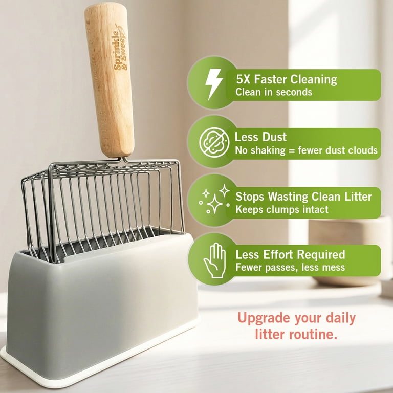 Sprinkle & Sweep Litter Box Speed Sifter With Stand photo 4