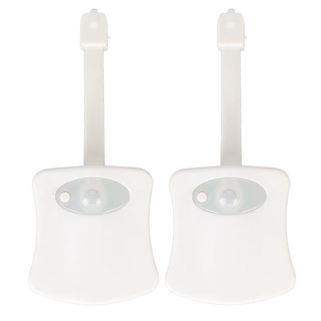2 luces nocturnas para inodoro, 8 LED, 2 modos, sensor de movimiento, funciona con pilas, para baño, inodoro, familia.