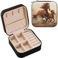 thumbnail image 4 of GZHJMY Horse Leather Jewelry Box,Portable Mini Jewelry Case Traveling Jewelry Organizer for Rings Necklaces Bracelets Earrings, 4 of 7