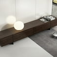 thumbnail image 3 of KULAGAGA Modern 95.1" TV Stand with 4 Flip-Down Storage Drawers, Dark Brown Media Console for Entertainment, 3 of 8
