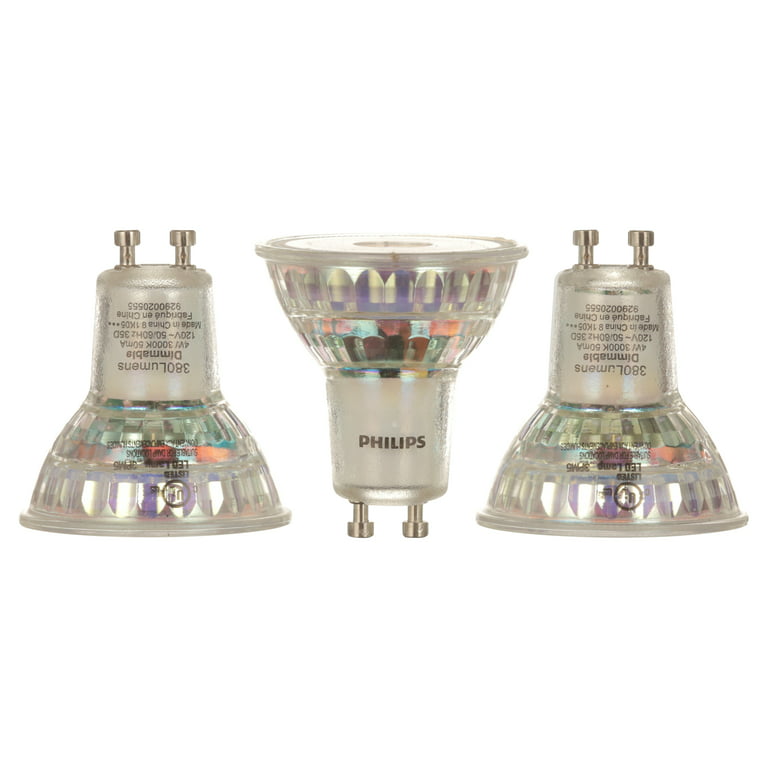 ondernemer Frustrerend programma Philips LED 50-Watt MR16 Indoor Spotlight Light Bulb, Bright White,  Dimmable, GU10 Base (3-Pack) - Walmart.com