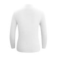 thumbnail image 4 of Plus Size Women's Ribbed Knit Polo Shirt Slim Fit Stretchy Long Sleeve V Neck Lapel Solid Color Sweater Lightweight Casual Office Tops White XL, 4 of 5