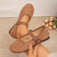 thumbnail image 4 of Lepsheexh Womens Flats Shoes Retro Solid Color Round Toe Shallow Mouth Buckle Design Trendy Lazy Bean Shoes Non Flat Sole Casual Footwear, 4 of 9