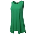 thumbnail image 2 of SSOULM INCH & FIT Women's Round Neck Sleeveless Asymmetrical Hem Tunic Tank Top. Made in U.S.A, 2 of 4