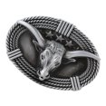 thumbnail image 4 of Hebilla de cinturón tallada con cabeza de buey en 3D, hebilla de joyería de vaquero con estrellas, reemplazo de plata Hugo Hebilla de cinturón con bandera de calavera, 4 of 10