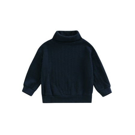 

Kids Baby Boys Girls Sweaters Knit Cable Turtleneck Sweater Soft Warm Toddler High Collar Twist Pullover Tops