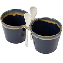Stoneware Double Bowl with Spoon