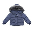 thumbnail image 1 of Gibobby Chamarra de invierno para bebé niñoAbrigo para niños, chaqueta de invierno para bebés, niñas, niños, con capucha, prendas de vestir para niños pe(Marina, 12-18 Meses), 1 of 5