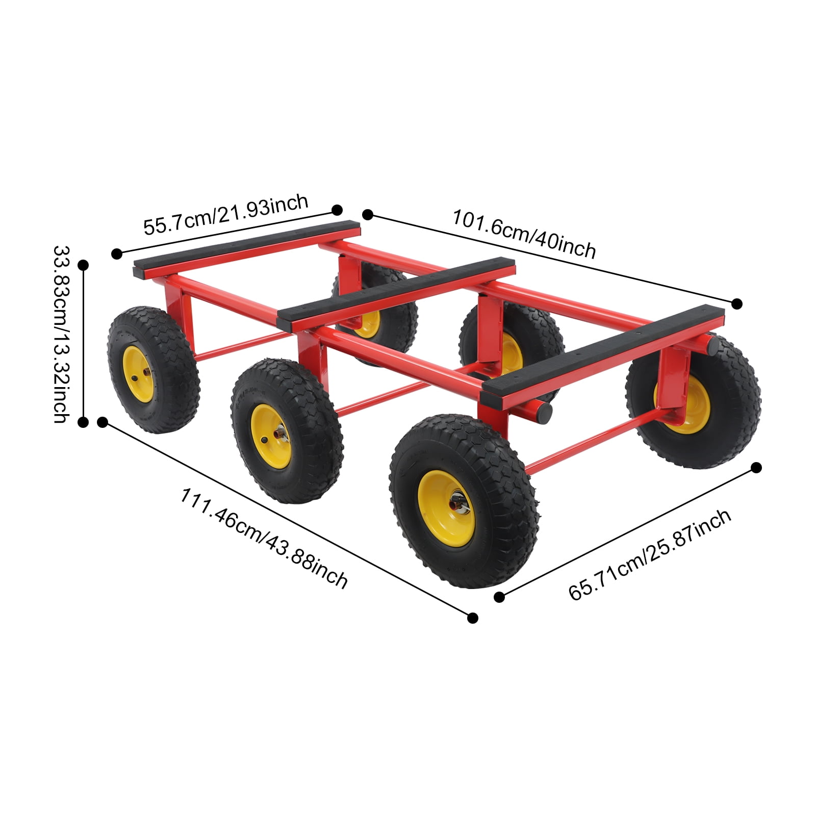 6-Wheel All-Terrain Mover, 1200-LB Capacity All-Terrain Mover, Heavy Duty Furniture Dolly