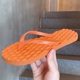 thumbnail image 2 of Slim Flip Flops for Women Beach Rubber Shower Shoes Basic Thong Sandals Bathroom Beach Pool Soft Slip-On Shoes Orange, Size 6, 2 of 5