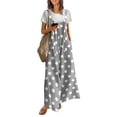 thumbnail image 2 of Polka Dot Jumpsuits for Women Summer Casual Boho Wide Leg Overalls Loose Fit Sleeveless Rompers with Pockets(Gray,XL）, 2 of 8