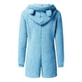 thumbnail image 5 of Weiqiqre Rompers for Women Fleece Onesies Pajamas Fuzzy Sherpa Adult Hooded One Piece Onesie Winter Romper Flannel Loungewear Sleepwear, 5 of 5
