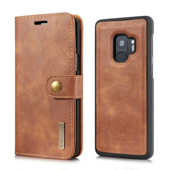 Galaxy S9 Plus Case Wallet, S9 Detachable Slim Cover, Mignova Premium Leather Folio Magnetic Wallet Protection Card Slot Holder Removable Back Shell Carrying Cover for Samsung Galaxy S9 Plus Brown