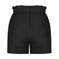 thumbnail image 5 of Linen Shorts for Women, Summer Casual Wide Leg Short Pants with Pockets, Loose High Waist Drawstring Dressy Beach Shorts Black XXL, 5 of 6