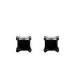 thumbnail image 2 of 1/3 Carat Princess Cut Black Diamond Stud Earrings in 14K White Gold, 2 of 4