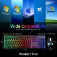 thumbnail image 3 of CHUANK Wireless Keyboard and Mouse  87 Keys Mechanical Feel Keyboard Mice Combo  Anti-Ghosting Ergonomic Rechargeable W/ 2.4G Wireless Receiver  RGB LED Backlight for Windows Computer PC, 3 of 4